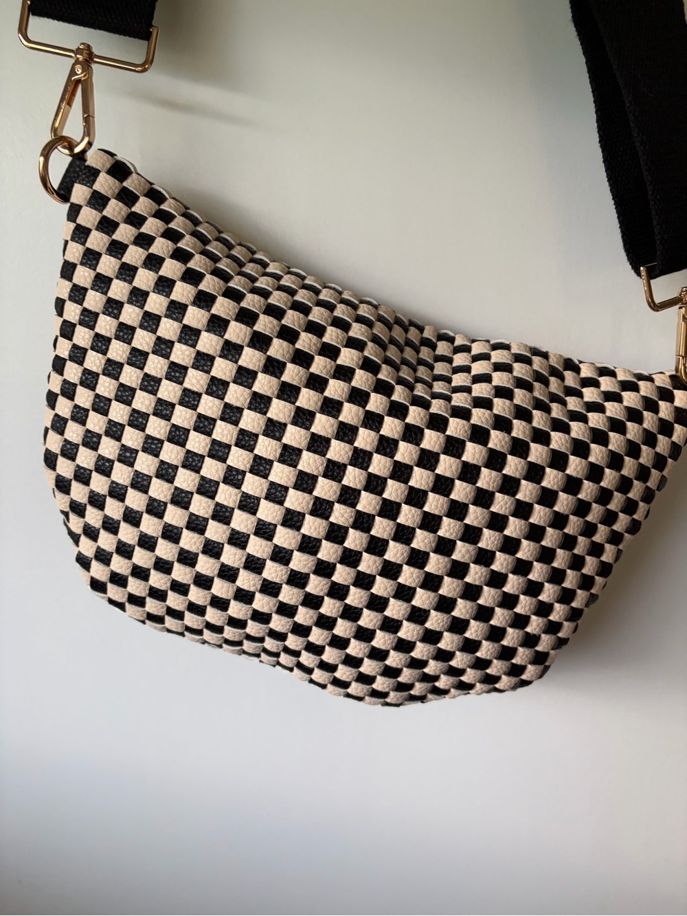 Pretty Simple “Original” Westlyn Woven Bum Bag Checkered Black Crossbody - Picture 10 of 13